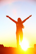 Happy cheering celebrating success woman sunset Happy cheering celebrating success woman sunset