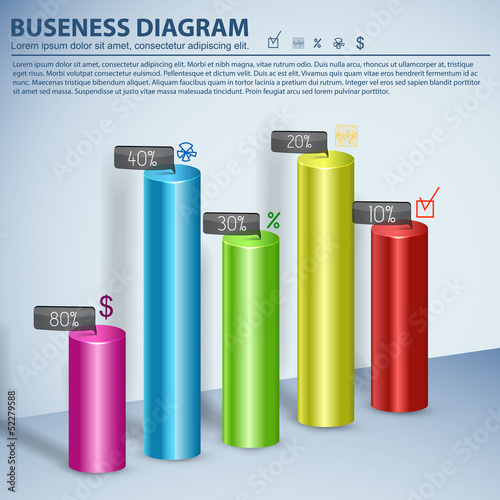 Vector: Business diagram template with text fields Business diagram template with text fields