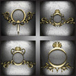 vector golden frames set