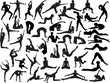 set of different gymnast silhouettes