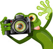 frog with a camera