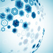 Abstract hexagonal sphere. Vector background