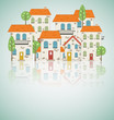 Old city background. Vector