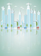 Modern town background. Vector