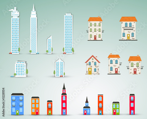 Vector: Set of buildings. Vector Set of buildings. Vector