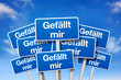 Schilder mit Gefällt mir