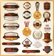 Luxury gold and red labels