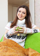  girl relaxing with cup of tea