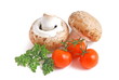 Foto: Braune Champignons und tomaten Braune Champignons und tomaten