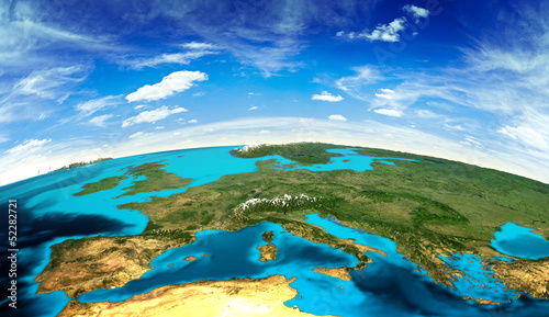 Illustration: Europe landscape from space Europe landscape from space