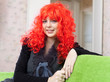 Woman in red peruke