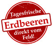 Vector: Tagesfrische Erdbeeren direkt vom Feld! Tagesfrische Erdbeeren direkt vom Feld!