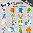 Vector: sports equipment stickers sports equipment stickers