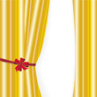 Vorhang in gold mit roter Schleife