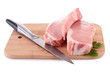 isolated board with raw meat