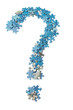 Concept photo of a question mark puzzle. Close-up.