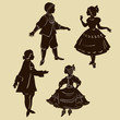 silhouettes of characters