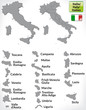 Foto: Italienkarte mit Grenzen und Flagge Italienkarte mit Grenzen und Flagge