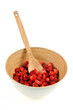 Photo: Saladier de fraises coupées Saladier de fraises coupées