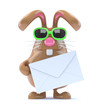 Illustration: Chocolate bunny posts a letter Chocolate bunny posts a letter