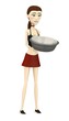 3d render of cartoon character with bowl