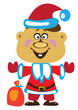 vector boy dressed as santa claus on white background