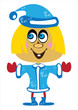 vector girl snow-maiden on white background