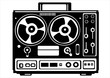vector reel tape recorder on white background