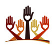Hand design with text space vector.