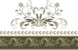 Ornamental dark green border isolated on the white