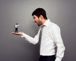 boss screaming at the small man
