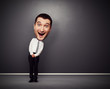 funny businessman with big head