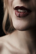 Pierced red lips