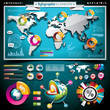 World map and information graphics.