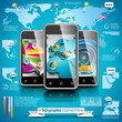 Vector mobile phone design set of infographic elements