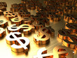 Illustration: golden signs of dollars golden signs of dollars