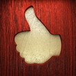 red wood sign golden background