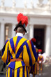 Guardia svizzera in uniforme.