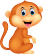 Cute monkey cartoon sitting