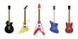 Electric guitars set of vectors
