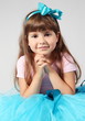 Little Smiling Girl Hands Together Portrait
