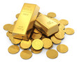Gold ingots and coins