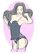 Girl in underclothes