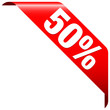 Vector: Banner "50%" Red Banner "50%" Red