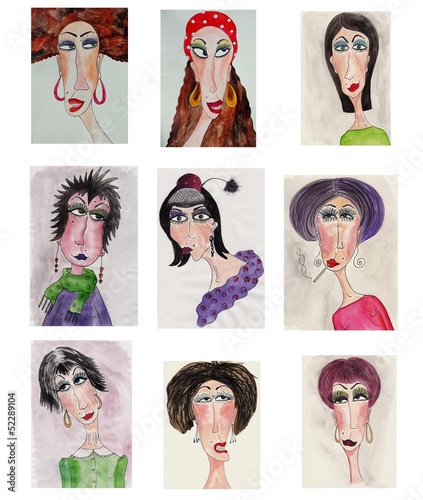 Illustration: Portraits of girls Portraits of girls
