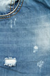 Detail of denim trousers