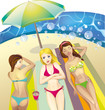girls on the beach
