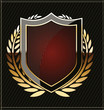 Golden shield with laurel wreath