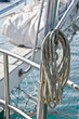 Cordage sur le pont d'un voilier
