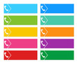 Botones de colores páginas Web con el símbolo de un teléfono